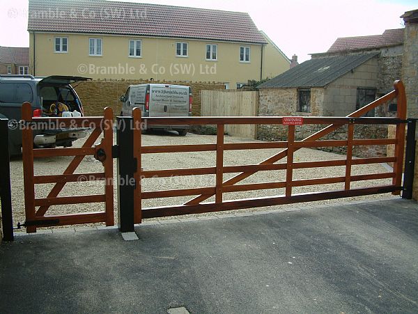 Wooden 5 Bar Electric Gate in Yeovil,Somerset